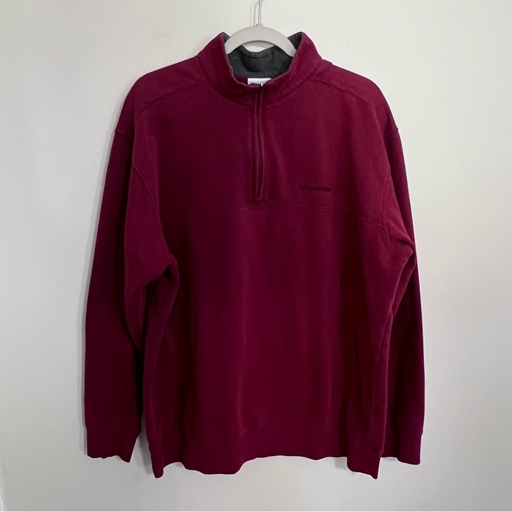 Columbia Burgundy Men’s Half Zip Sweatshirt size XL